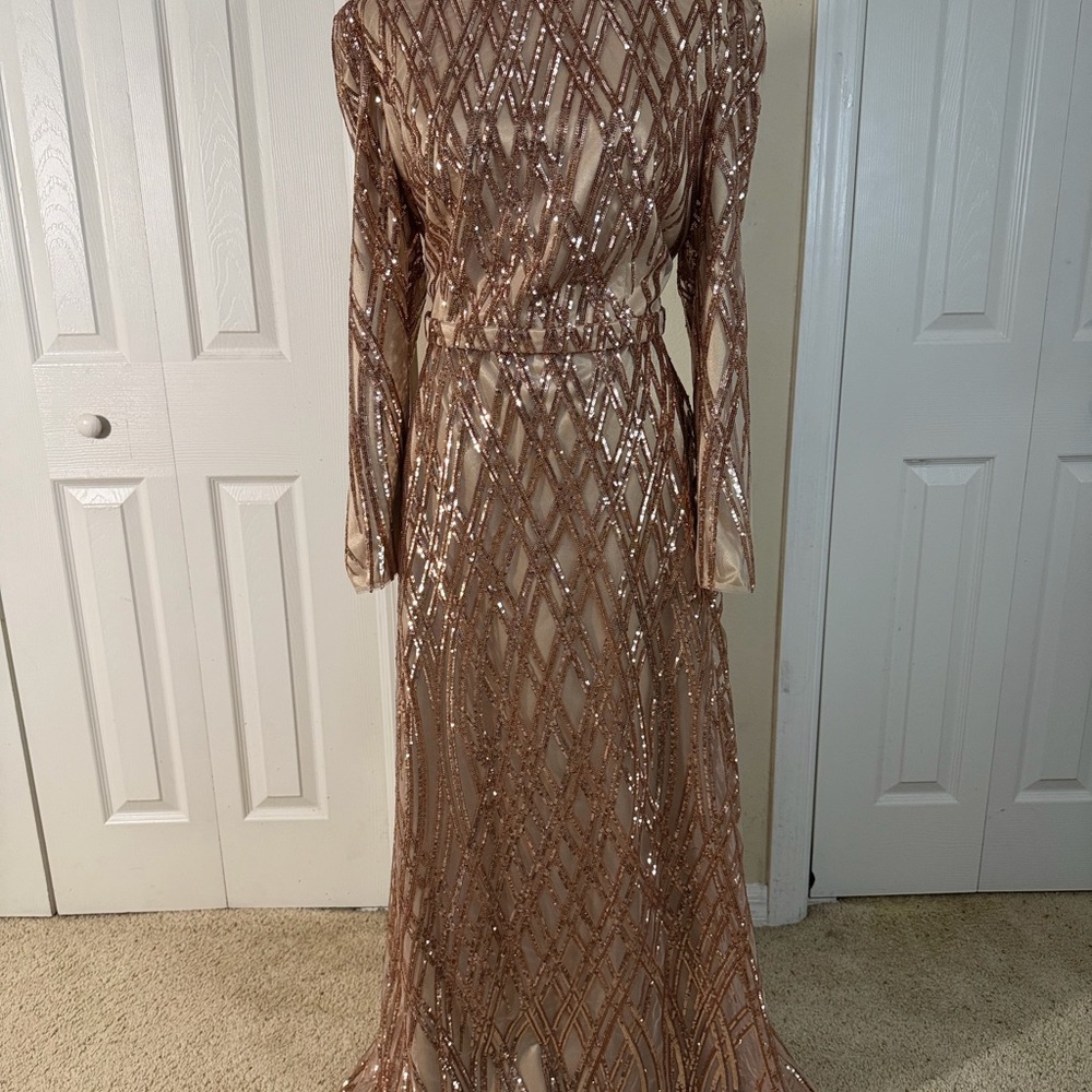Glamorous Long Sleeve Sequin Dress